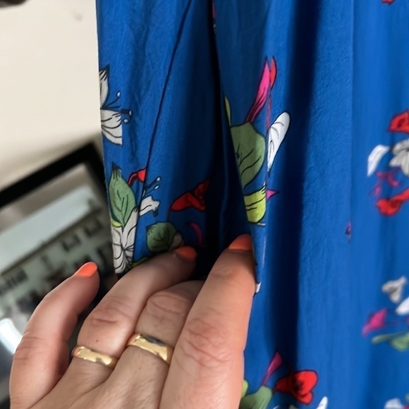MATILDA JANE Perfectly Polished Royal Blue Floral Sundress, Size Medium, GUC. - Picture 6 of 7